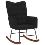 vidaXL Scaun balansoar, negru, catifea vidaXL Scaun balansoar, negru, catifea