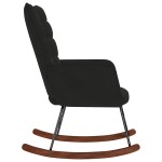 vidaXL Scaun balansoar, negru, catifea vidaXL Scaun balansoar, negru, catifea