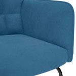 vidaXL Scaun balansoar, albastru, catifea vidaXL Scaun balansoar, albastru, catifea