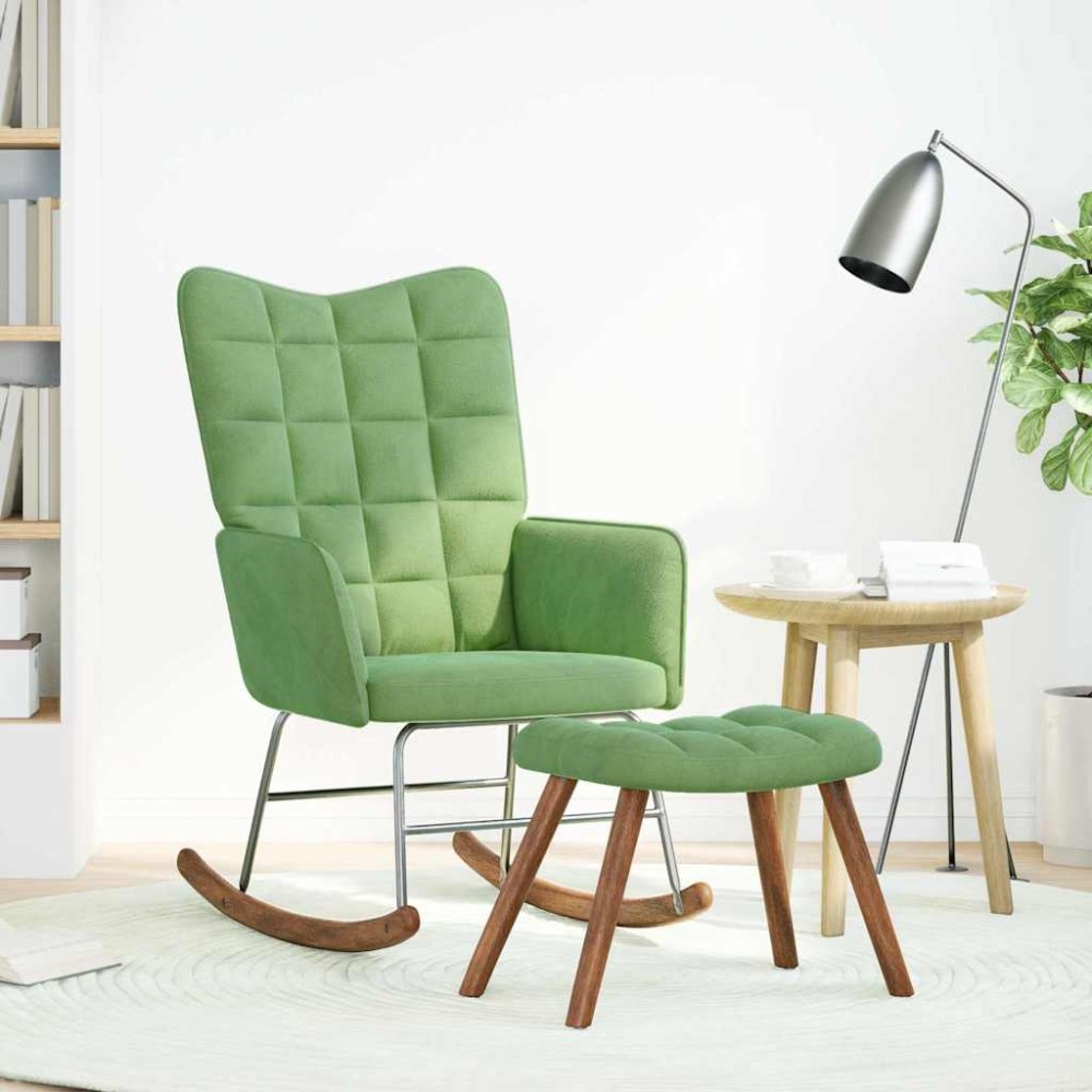 vidaXL Scaun balansoar cu scaun catifea verde deschis