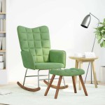 vidaXL Scaun balansoar cu scaun catifea verde deschis vidaXL Scaun balansoar cu scaun catifea verde deschis