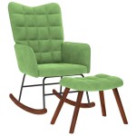 vidaXL Scaun balansoar cu scaun catifea verde deschis vidaXL Scaun balansoar cu scaun catifea verde deschis
