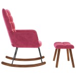 vidaXL Scaun balansoar cu scaun Wine Red Velvet vidaXL Scaun balansoar cu scaun Wine Red Velvet