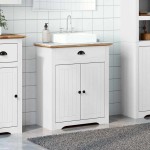 vidaXL Dulap pentru chiuvetă de baie „BODO” alb și maro 70x35x80 cm vidaXL Dulap pentru chiuvetă de baie „BODO” alb și maro 70x35x80 cm