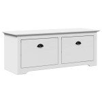 vidaXL Bancă pentru hol „BODO” Albă 114x40x45 cm