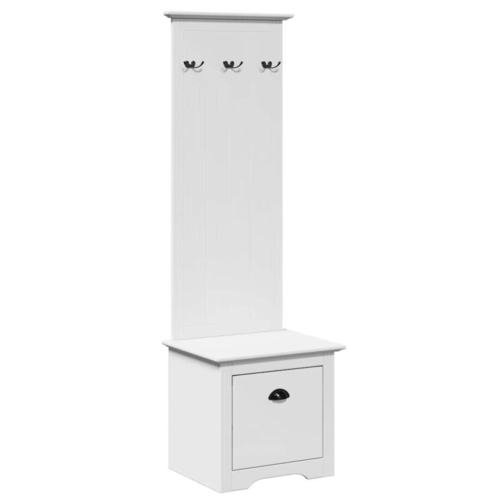vidaXL Dulap de hol cu cârlige „BODO” Alb 50x40x157 cm