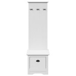 vidaXL Dulap de hol cu cârlige „BODO” Alb 50x40x157 cm