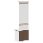vidaXL Dulap de hol cu cârlige „BODO” Alb 50x40x157 cm