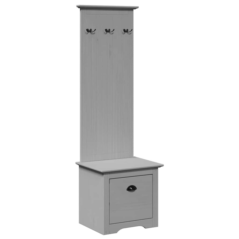 vidaXL Dulap de hol cu cârlige „BODO” gri 50x40x157 cm