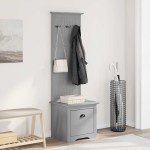 vidaXL Dulap de hol cu cârlige „BODO” gri 50x40x157 cm