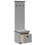 vidaXL Dulap de hol cu cârlige „BODO” gri 50x40x157 cm