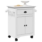 vidaXL Cărucior de bucătărie „BODO” Alb 72x45x80 cm vidaXL Cărucior de bucătărie „BODO” Alb 72x45x80 cm