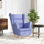 vidaXL Fotoliu, albastru jeans, 74x84x100 cm, textil