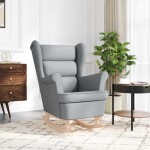 vidaXL Scaun balansoar, gri deschis, 74x90x102 cm, material textil