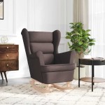 vidaXL Scaun balansoar, maro închis, 74x90x102 cm, material textil