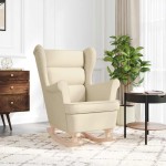 vidaXL Scaun balansoar, crem, 74x90x102 cm, material textil