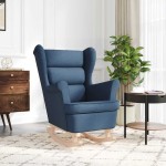 vidaXL Scaun balansoar, albastru, 74x90x102 cm, material textil