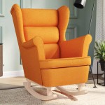 vidaXL Scaun balansoar, galben închis, 74x90x102 cm, material textil