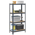 vidaXL Raft de depozitare cu 4 niveluri, antracit, oțel/lemn prelucrat vidaXL Raft de depozitare cu 4 niveluri, antracit, oțel/lemn prelucrat
