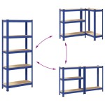 vidaXL Raft depozitare cu 5 niveluri, albastru, oțel&lemn prelucrat vidaXL Raft depozitare cu 5 niveluri, albastru, oțel&lemn prelucrat