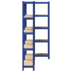 vidaXL Rafturi de depozitare cu 5 niveluri, 3 buc., albastru oțel/lemn vidaXL Rafturi de depozitare cu 5 niveluri, 3 buc., albastru oțel/lemn