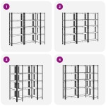 vidaXL Rafturi de depozitare cu 5 niveluri, 3 buc., albastru oțel/lemn vidaXL Rafturi de depozitare cu 5 niveluri, 3 buc., albastru oțel/lemn