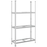 vidaXL Raft pentru anvelope cu 3 straturi, argintiu 110x40x200 cm oțel vidaXL Raft pentru anvelope cu 3 straturi, argintiu 110x40x200 cm oțel