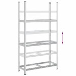 vidaXL Raft pentru anvelope cu 3 straturi, argintiu 110x40x200 cm oțel vidaXL Raft pentru anvelope cu 3 straturi, argintiu 110x40x200 cm oțel