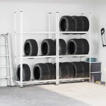 vidaXL Rafturi pentru anvelope cu 3 straturi 2 buc Argintiu Otel vidaXL Rafturi pentru anvelope cu 3 straturi 2 buc Argintiu Otel