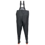 vidaXL Salopetă cu pieptar și cizme, negru, mărimea 43 vidaXL Salopetă cu pieptar și cizme, negru, mărimea 43
