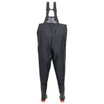 vidaXL Salopetă cu pieptar și cizme, negru, mărimea 45 vidaXL Salopetă cu pieptar și cizme, negru, mărimea 45