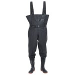 vidaXL Salopetă cu pieptar, cizme și curea, negru, mărimea 41 vidaXL Salopetă cu pieptar, cizme și curea, negru, mărimea 41