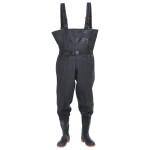 vidaXL Salopetă cu pieptar, cizme și curea, negru, mărimea 43 vidaXL Salopetă cu pieptar, cizme și curea, negru, mărimea 43