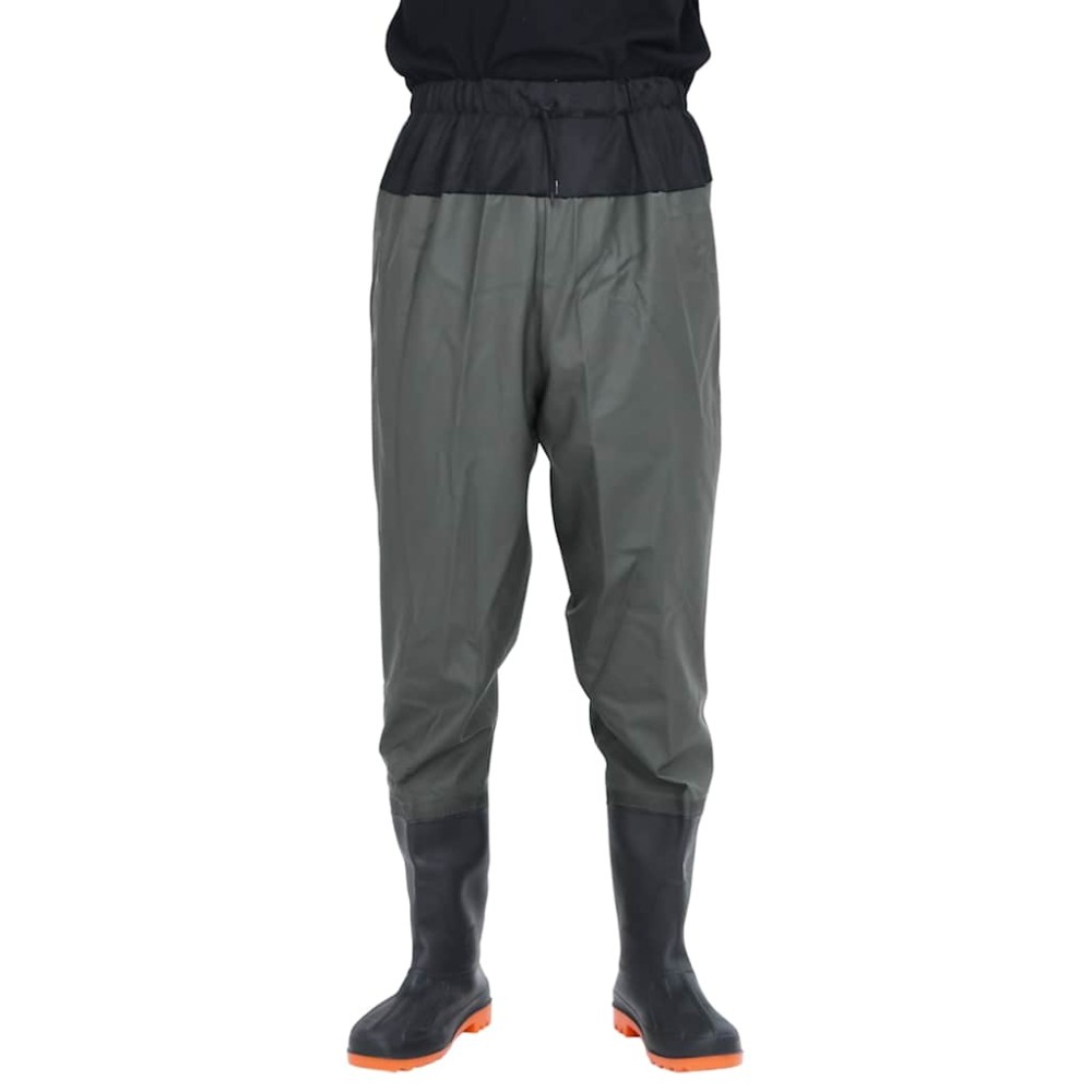 vidaXL Pantaloni cu talie înaltă cu cizme, verde închis, mărimea 44