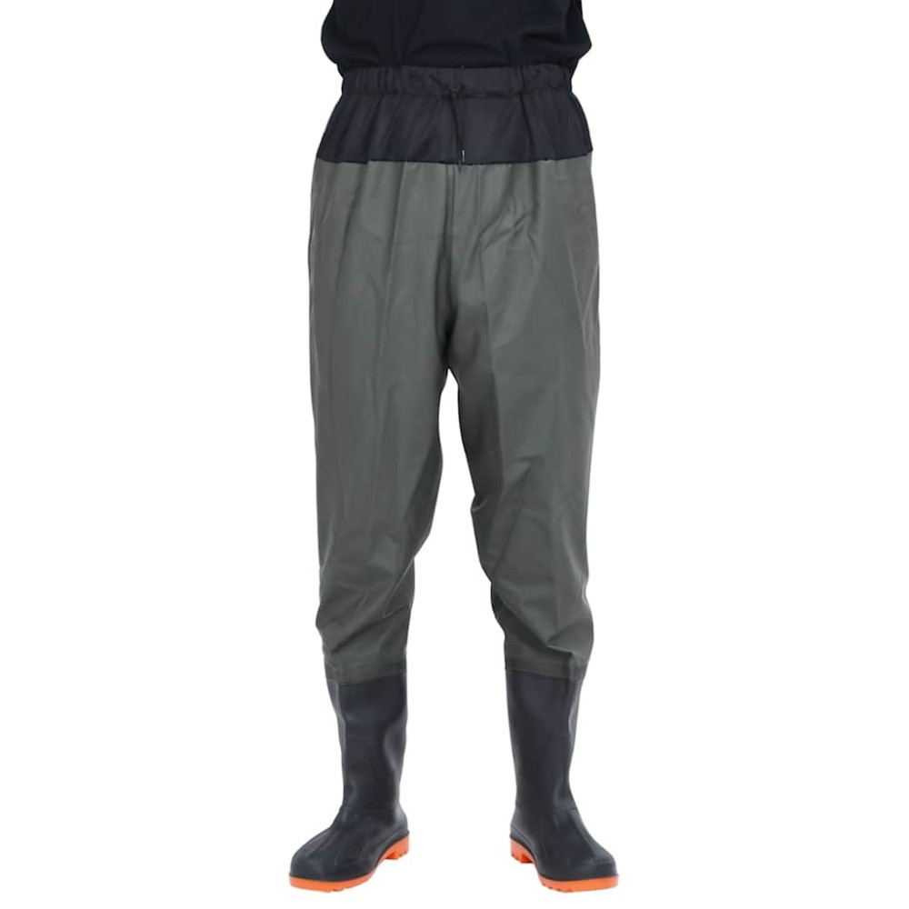 vidaXL Pantaloni cu talie înaltă cu cizme, verde închis, mărimea 46