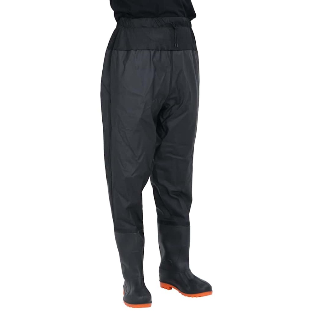 vidaXL Pantaloni cu talie înaltă cu cizme, negru, mărimea 45
