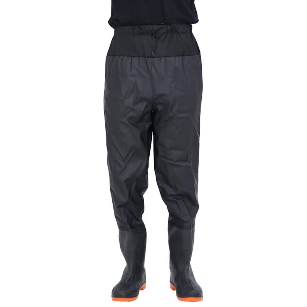 vidaXL Pantaloni cu talie înaltă cu cizme, negru, mărimea 46