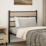 vidaXL Tăblie de pat, stejar sonoma, 80 cm, fier și lemn prelucrat vidaXL Tăblie de pat, stejar sonoma, 80 cm, fier și lemn prelucrat