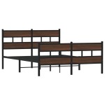 vidaXL Cadru de pat fără saltea, cu tăblie de cap/picioare, 137x190 cm