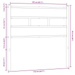 vidaXL Tăblie de pat, stejar maro, 107 cm, lemn prelucrat și oțel
