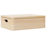 vidaXL Cutie din lemn cu capac 40x30x23 cm din lemn masiv de pin vidaXL Cutie din lemn cu capac 40x30x23 cm din lemn masiv de pin