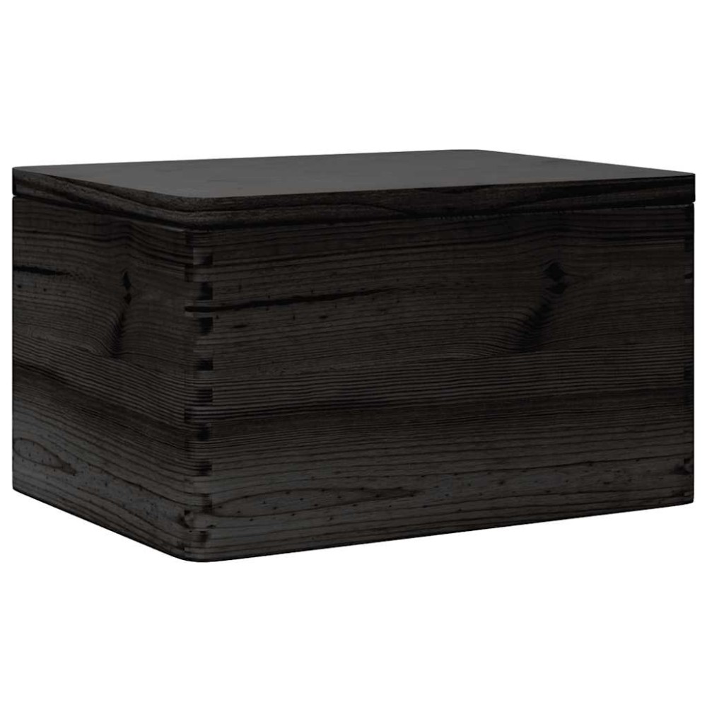 vidaXL Cutie din lemn cu capac negru 40x30x23 cm lemn masiv de pin