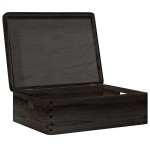 vidaXL Cutie din lemn cu capac și mânere negru lemn masiv de pin vidaXL Cutie din lemn cu capac și mânere negru lemn masiv de pin