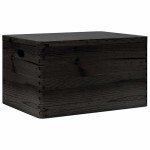 vidaXL Cutie din lemn cu capac și mânere negru lemn masiv de pin vidaXL Cutie din lemn cu capac și mânere negru lemn masiv de pin