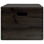 vidaXL Cutie din lemn cu capac și mânere negru lemn masiv de pin vidaXL Cutie din lemn cu capac și mânere negru lemn masiv de pin