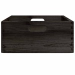vidaXL Cutie din lemn cu mânere negru 40x30x13 cm lemn masiv de pin