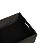 vidaXL Cutie din lemn cu mânere negru 40x30x13 cm lemn masiv de pin
