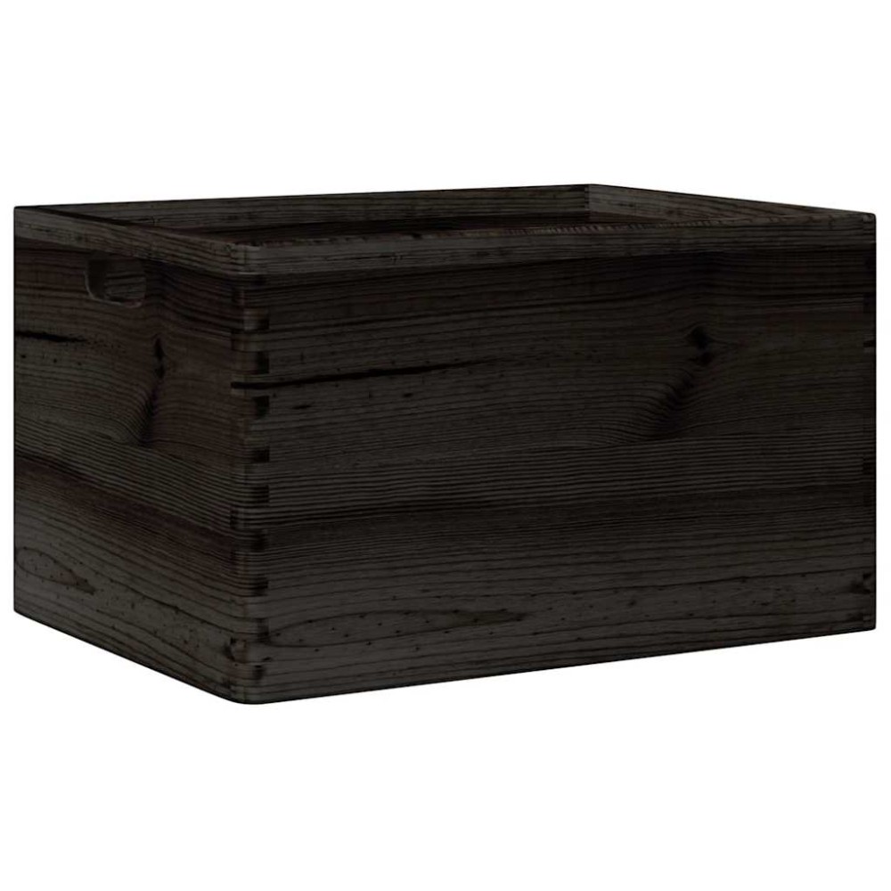 vidaXL Cutie din lemn cu mânere negru 40x30x23 cm lemn masiv de pin
