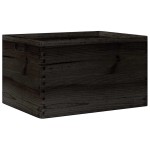 vidaXL Cutie din lemn cu mânere negru 40x30x23 cm lemn masiv de pin vidaXL Cutie din lemn cu mânere negru 40x30x23 cm lemn masiv de pin