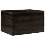 vidaXL Cutie din lemn cu mânere negru 40x30x23 cm lemn masiv de pin vidaXL Cutie din lemn cu mânere negru 40x30x23 cm lemn masiv de pin